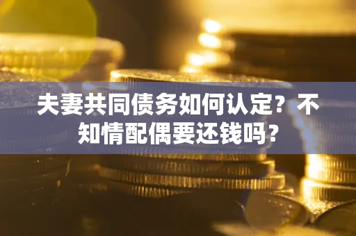 北京夫妻共同债务如何认定？不知情配偶要还钱吗？